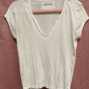 We The Free Cream V-Neck Short Sleeve T shirt